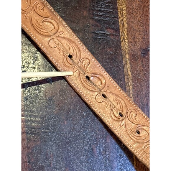 Vintage Polo Ralph Lauren Tooled Leather Silver Plated Longhorn Belt 32 *As-Is* main image 16